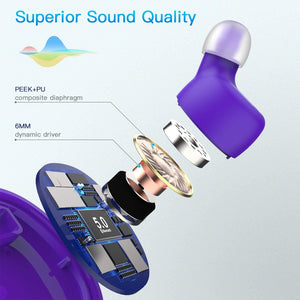 Kurdene Wireless Earbuds,Bluetooth Earbuds with Charging Case(S8-Purple)