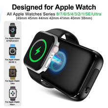 Load image into Gallery viewer, Kurdene Portable Wireless Charger for Apple Watch Series 8/UItra/7/6/5/4/3/2/SE/,1500mAh Magnetic iWatch Charger Power Bank
