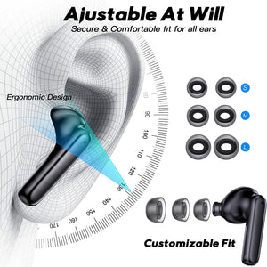 kurdene W01 Diamond Wireless Earbuds Bluetooth, Immersive Hi-Fi Stereo Sound