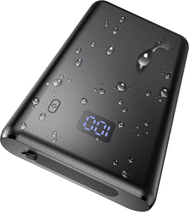Kurdene Portable Charger Waterproof 10000mAh Power Bank LED Display Ultra Slim Fast Charging External Battery Pack