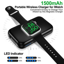 Load image into Gallery viewer, Kurdene Portable Wireless Charger for Apple Watch Series 8/UItra/7/6/5/4/3/2/SE/,1500mAh Magnetic iWatch Charger Power Bank
