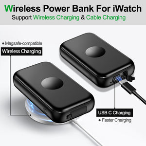 Kurdene Portable Wireless Charger for Apple Watch Series 8/UItra/7/6/5/4/3/2/SE/,1500mAh Magnetic iWatch Charger Power Bank