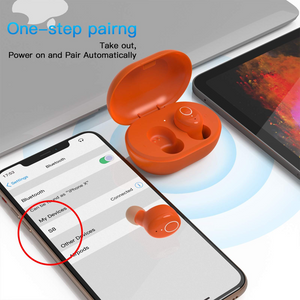 Kurdene Bluetooth Wireless Earbuds,Bluetooth Headphones with Charging Case(S8-Orange)
